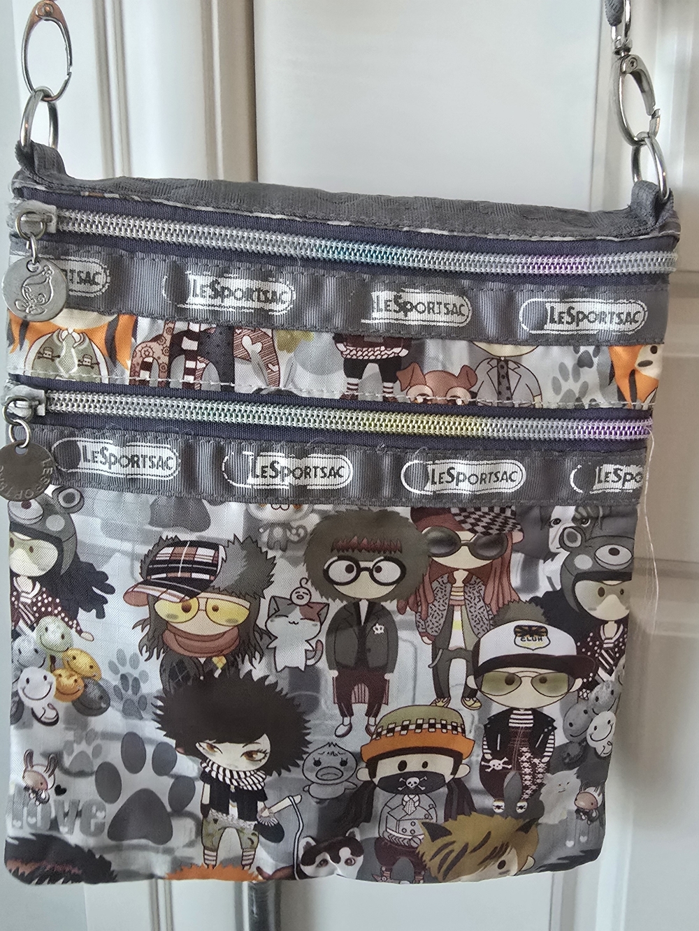 LeSportsac x Tokidoki Crossbody Bag - Gray with Multicolor Accents